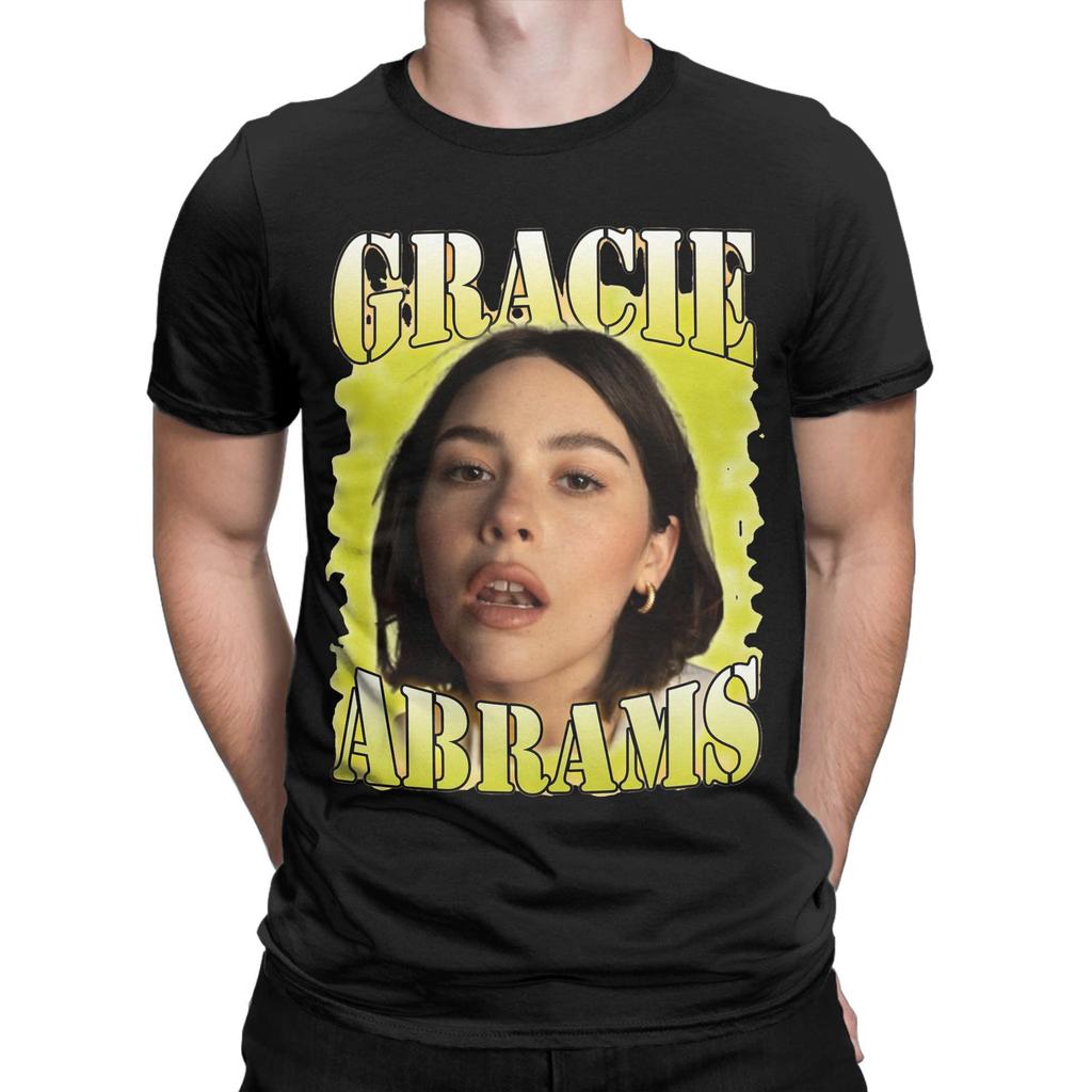 Vintage Gracie Abrams T-Shirts for Men Round Neck Pure Cotton T Shirt  Short Sleeve Tees Plus Size Clothing