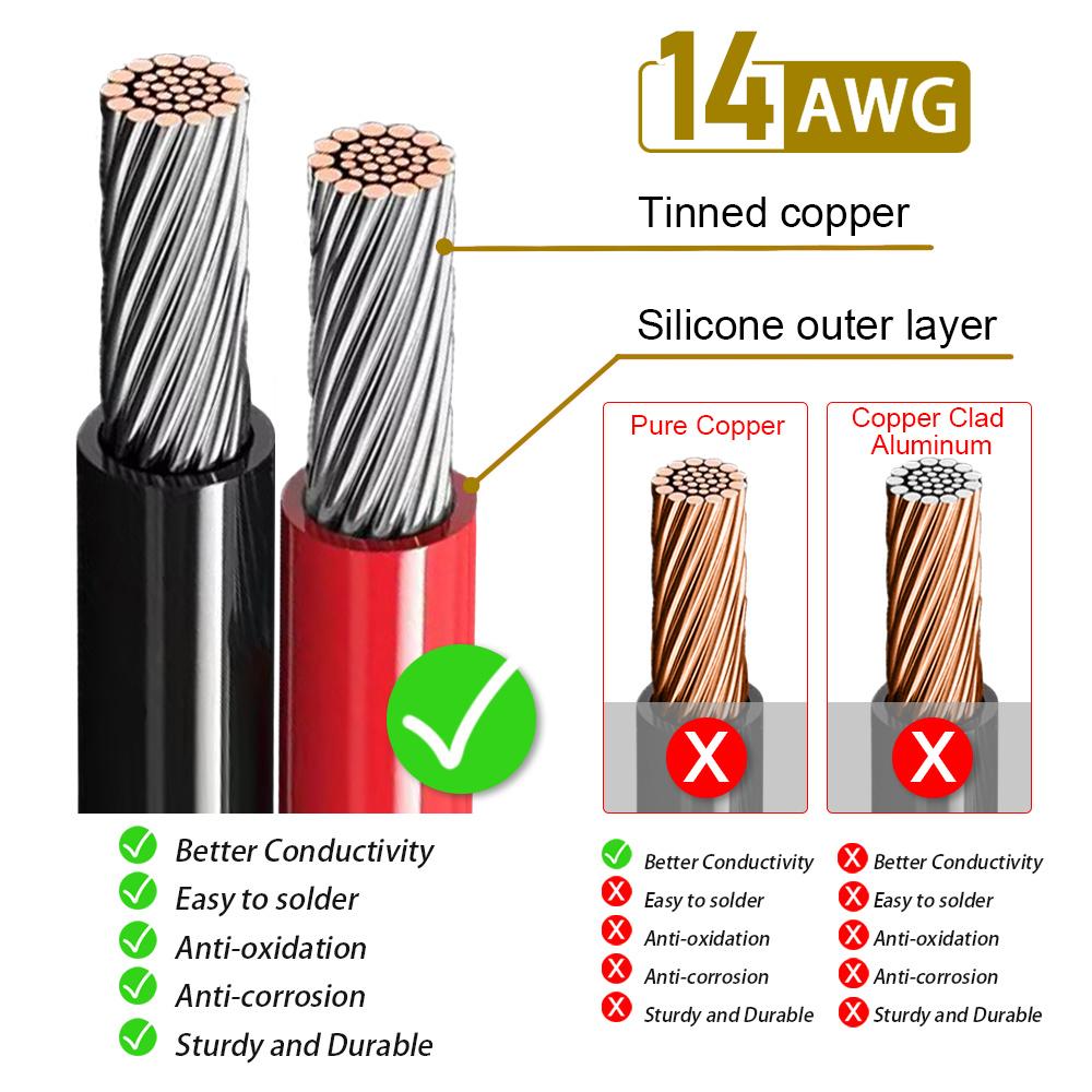 4AWG XT60 Male To XT60 Female End Wire Long Silicone Tin-Plated Copper Wire For Automotive Mobile Power Stations