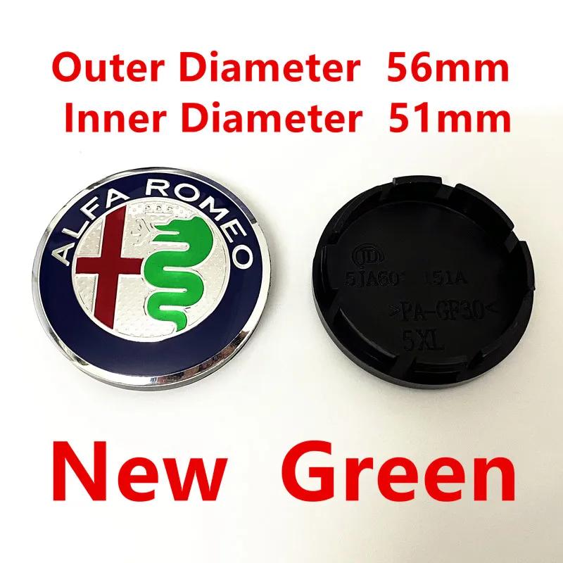 For Alfa Romeo 2026 Hot Sticker 4 Pcs 50mm 56mm 60mm Alfa Romeo Car Rim Hubcap Cover Wheel Center Hub Caps Logo Badge Emblem Acc