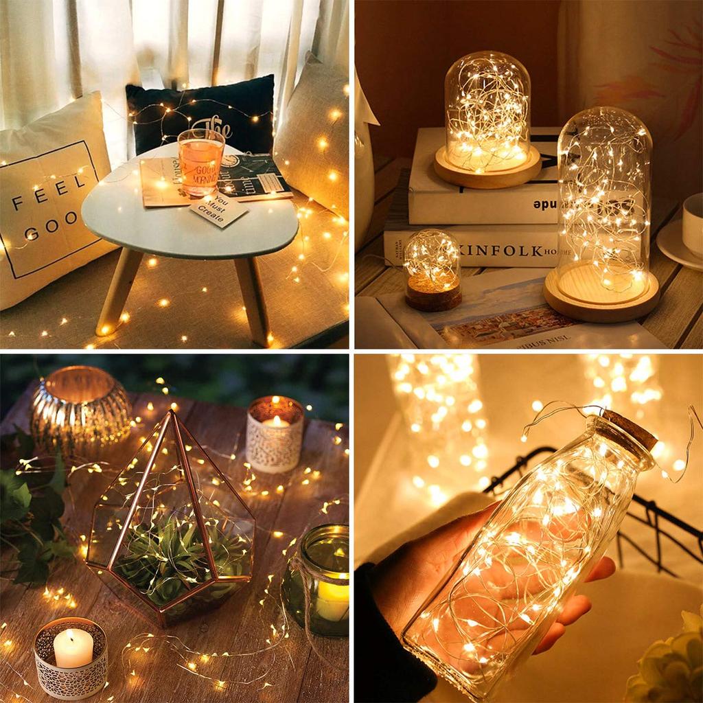 Lighting EVER LED String Fairy 20 Warm Waterproof Copper Christmas Decorative Christmas Tree 16 Button Cell Batteries Included Lights,