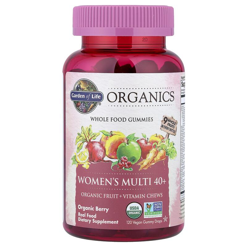 Organics, Women's Multi 40+ Gummies, Organic Berry, 120 Vegan Gummy Drops