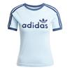 Skin-Friendly Breathable Soft Comfortable Striped Raglan Sleeve T-Shirt Women Tops Sky-Blue JC7704