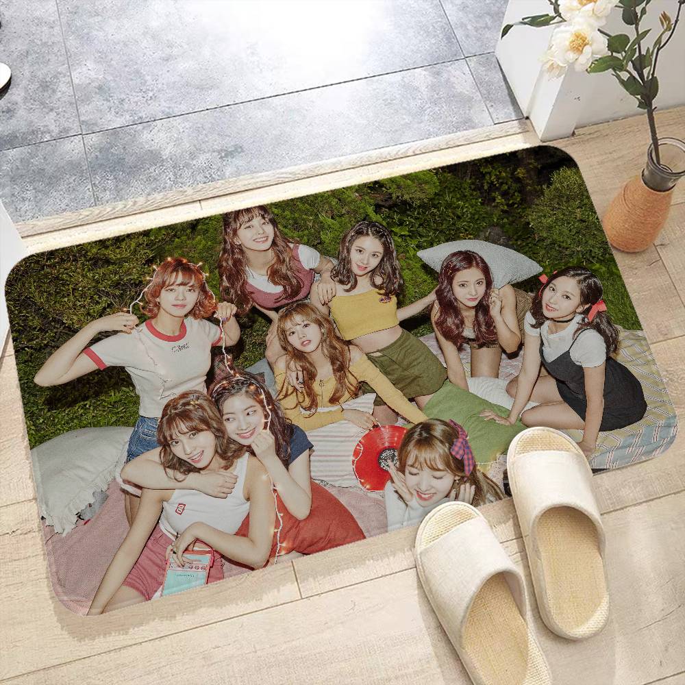Kpop Group T-Twice Floor Mat Rectangle Anti-slip Home Soft Badmat Front Door Indoor Outdoor Mat Welcome Doormat