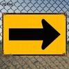 Vintage Metal Sign Yellow Arrow Wall Decor Home Cafe Bar Office 20x30cm