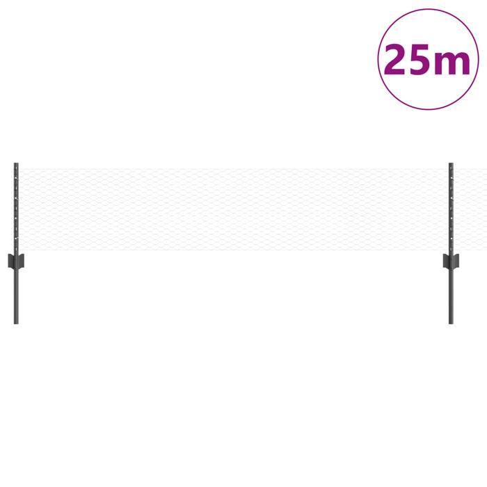 Poteaux de clôture vidaXL 11 pcs U-Channel Gris 40 cm Acier 3336842