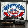 Fc Hansa Rostock Custom Name Wall Tapestry Aesthetic Wall Hanging Printed Fabric Blanket Decorative Tapestries for Bedroom Living Room Home Decor
