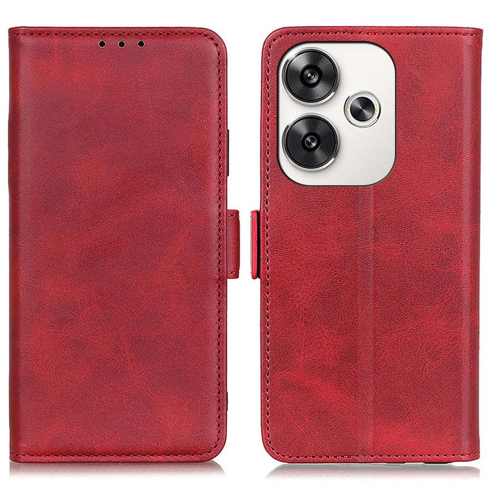 

For Xiaomi Poco F6 5G/Turbo 3 5G Case Anti-Drop Leather Wallet Phone Cover Red