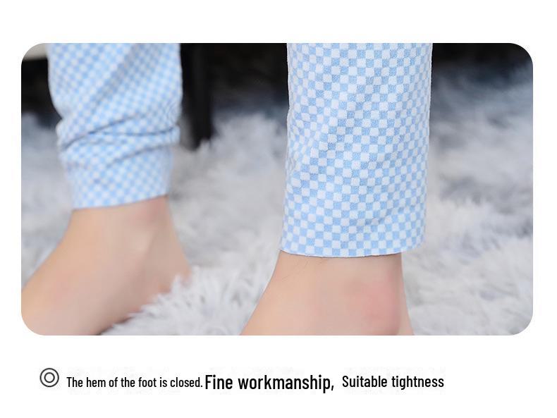 Men's Seamless Thermal Underwear Set - Thin Plaid V-Neck for Autumn/Winter