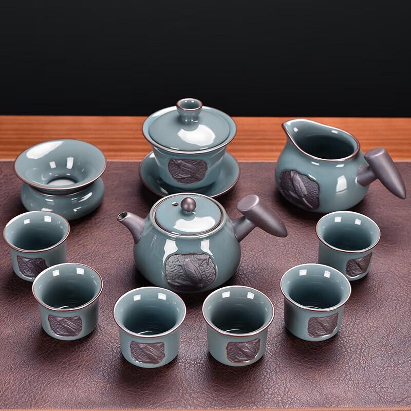 Chaxun 11-Piece Iron Ge Ware Tea Set
