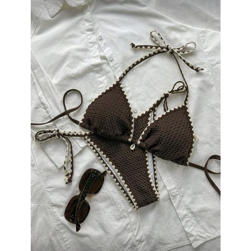 Sexy Halter Neck Two Piece Bikini Set For Women