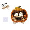 Cool Patterned Ornaments Halloween Door Sign Glowing Ghost Hanging Decor Wooden LED Window Reusable Party Supplies Ornament for Party Spooky