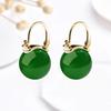 Ice Jade Jade Bead Earrings Circle Earrings Jewelry Gentle Ear Buckle  Women