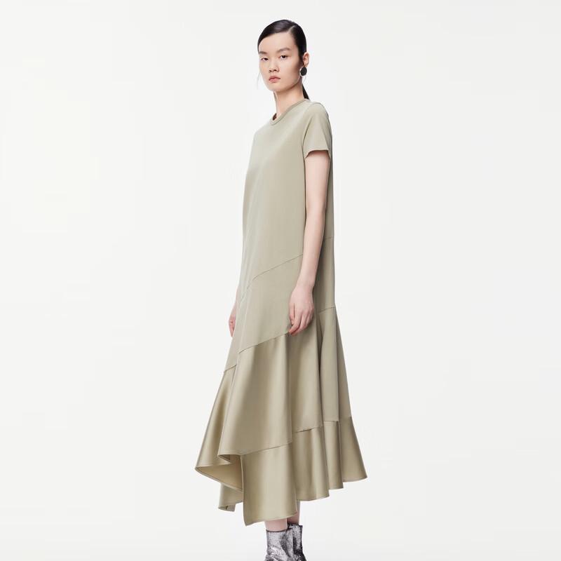 JNBY Cotton Round Neck Short Sleeve A-Line Dress S