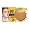 Koyu Pudra Bronzlaştırıcı Pudra Kapatıcı Şekillendirici Pudra Suya Dayanıklı Çift Preslenmiş Pudra Puf ve Ayna ile 24g