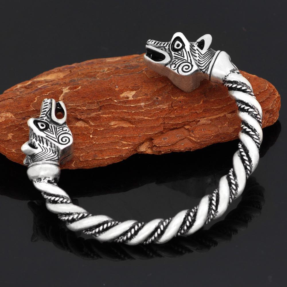 Nordic Viking Celtic Wolf Men's Hip Hop Bracelet