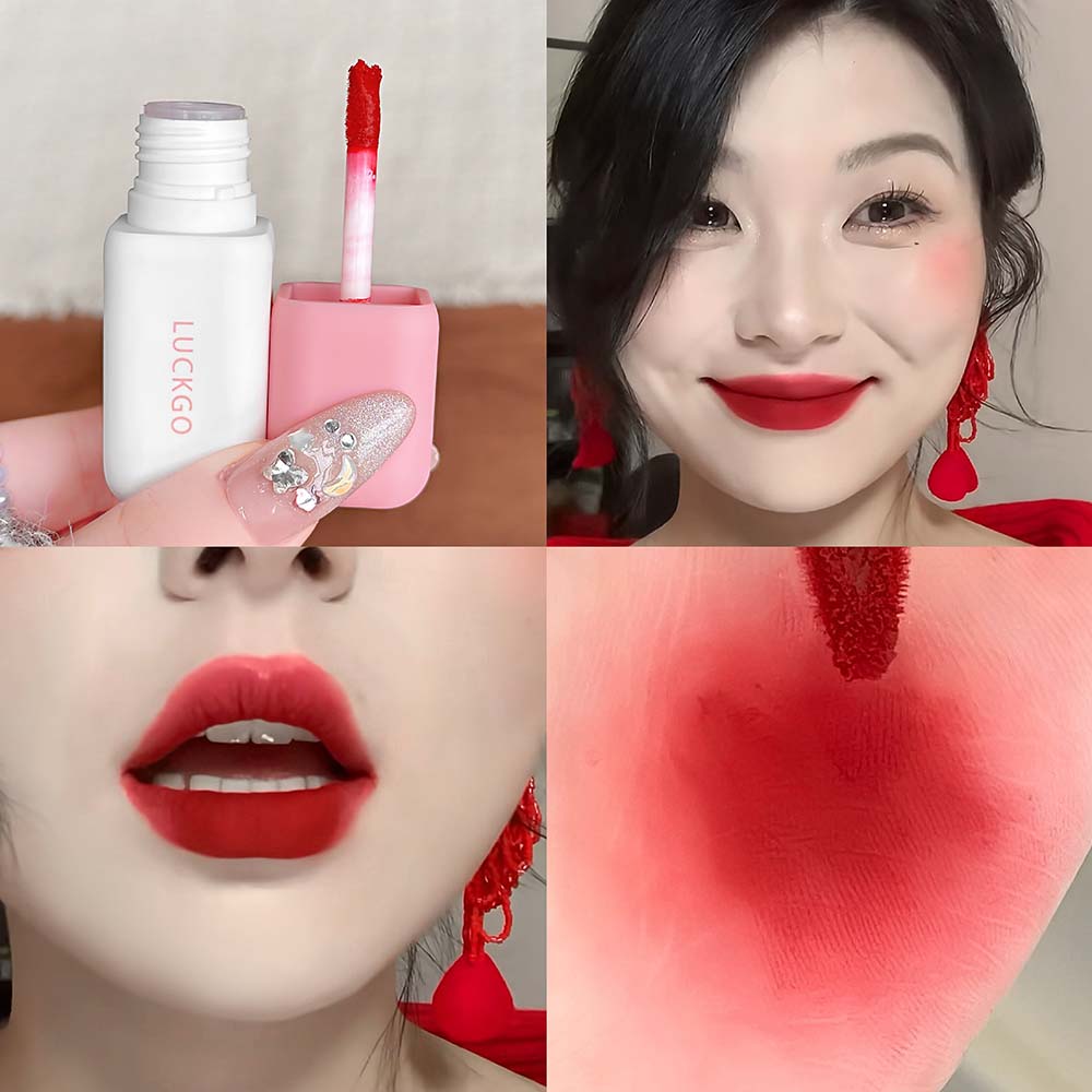 Matte Velvet Liquid Lipstick Natural Long-Lasting Low Saturation Rose Pink Lip Mud Portable Finish Smooth Peach Lip Gloss Makeup