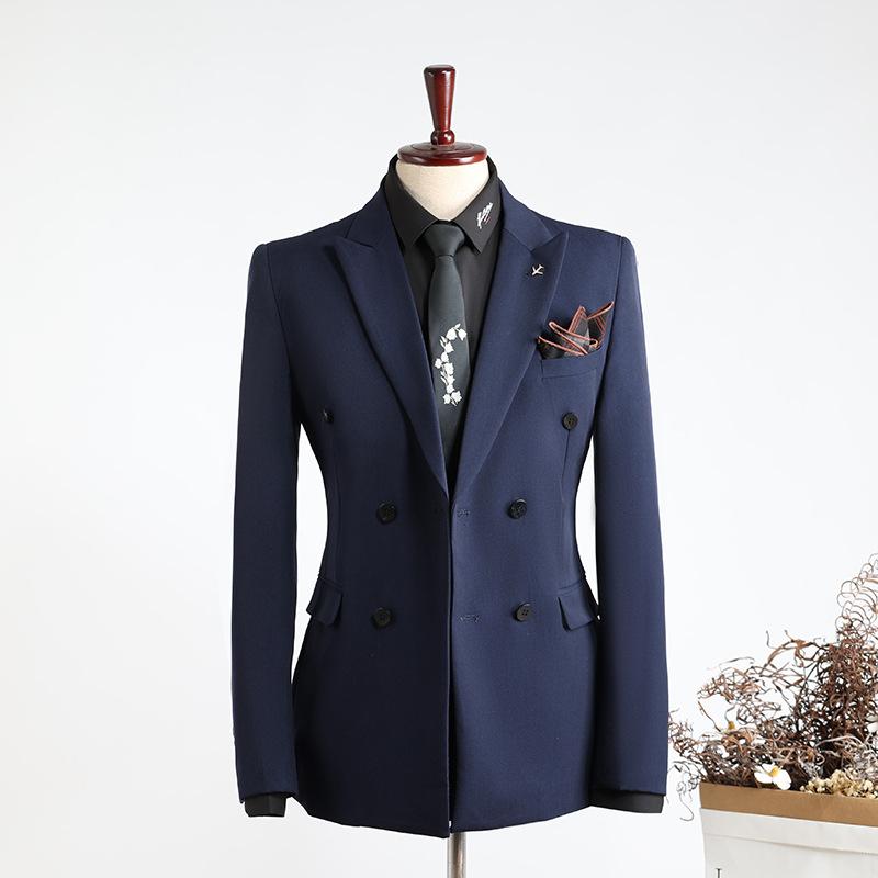 Fashion Business Blazer Customer Made Clothes Men Casual Double Breasted Suit Jackets Coat Clothing Plus Size