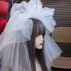 Head Covering Bridal Veil with Hair Comb Multi Layer European Wedding Veil  Wedding Dress
