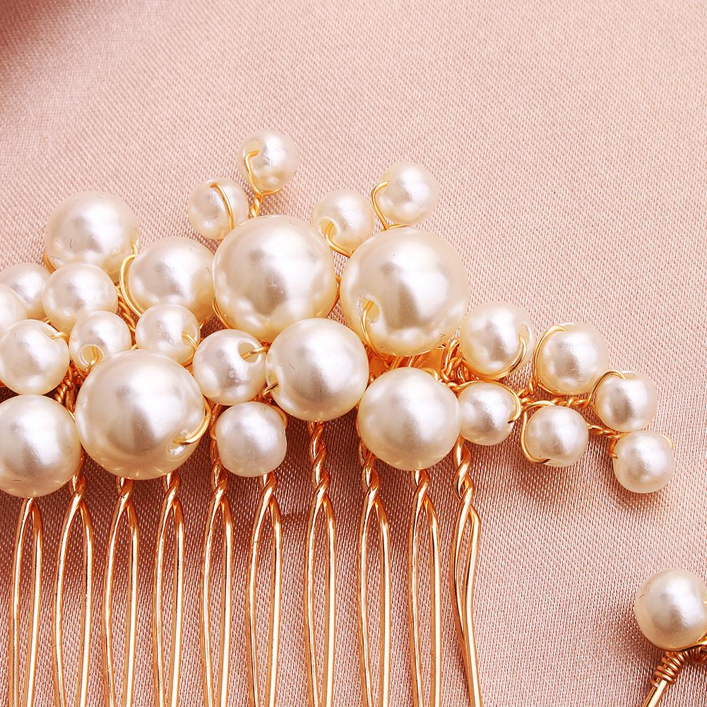 5PK Fashion Pearl Hair Comb and Hair Pin Set Bridal Wedding Headpieces Ladies Updo Jewellery Hair Accessories