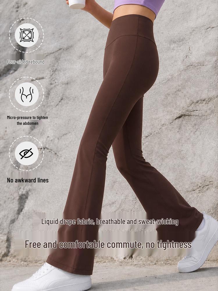 Pantalons de yoga évasés taille haute pour femme - Contrôle du ventre, Rehaussement des fesses pêche, Extensibles, Respirants, Amincissants, Sensation de seconde peau et Allongent visuellement.