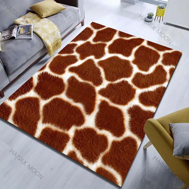 1 szt. Dywan z nadrukiem tekstury żyrafy do sypialni, salonu, przy łóżku, pod sofę, mata podłogowa, nowoczesny wystrój domu, dywan obszarowy, duży rozmiar