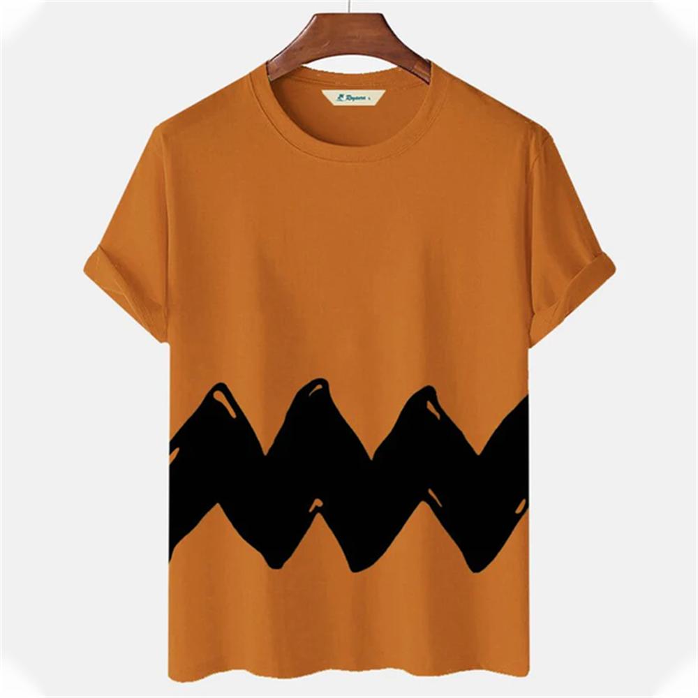 

Летняя мужская футболка, свитшот с короткими рукавами и простым полосатым принтом, хлопковый пуловер, дышащая футболка большого размера Y2k 5XL