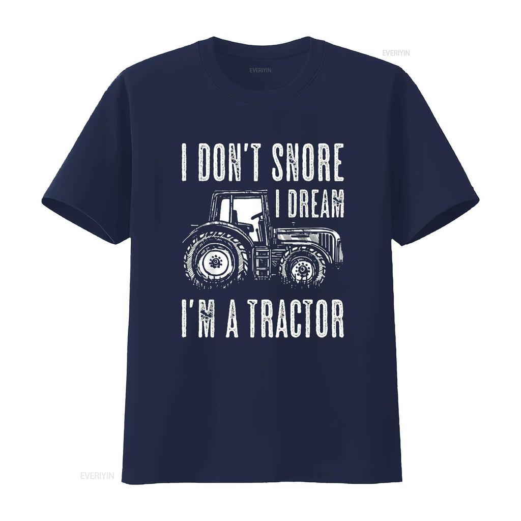 I Don t Snore Dream m a Tractor Funny gifts Mens Shirt Black 3X Large vintage Washed Versatile Slightly Casual