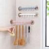 Hook Plastic Bathroom Sucker Vacuum Frame Towel Double Adjustable Wall Tool Shelves Flexible Cupboard Holder Hanger Organizer