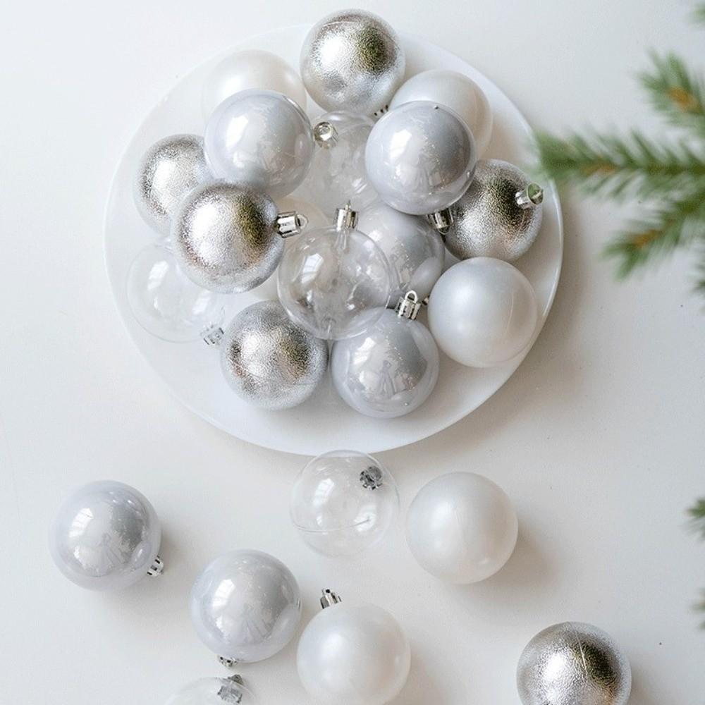 24pcs/set Electroplated Christmas Hanging Ball Shatterproof Xmas Tree Ornaments  Photographic Props
