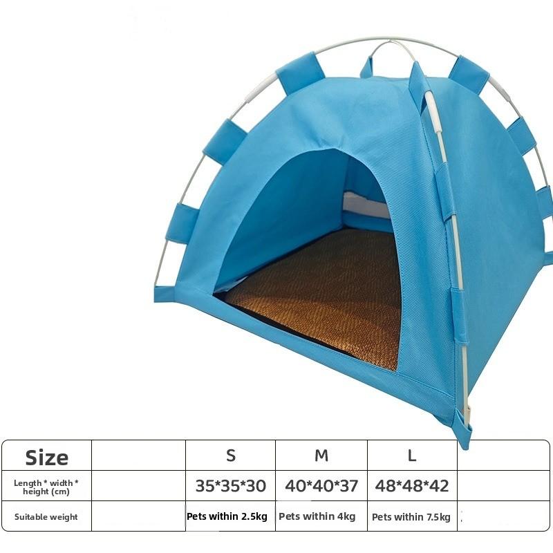 Haustierzelt Sommer Kühlmatte Katzenkäfig Katzen Eismatte Katzenmatte Outdoor faltbares Haus Katzenhöhle Kühle Gefühl