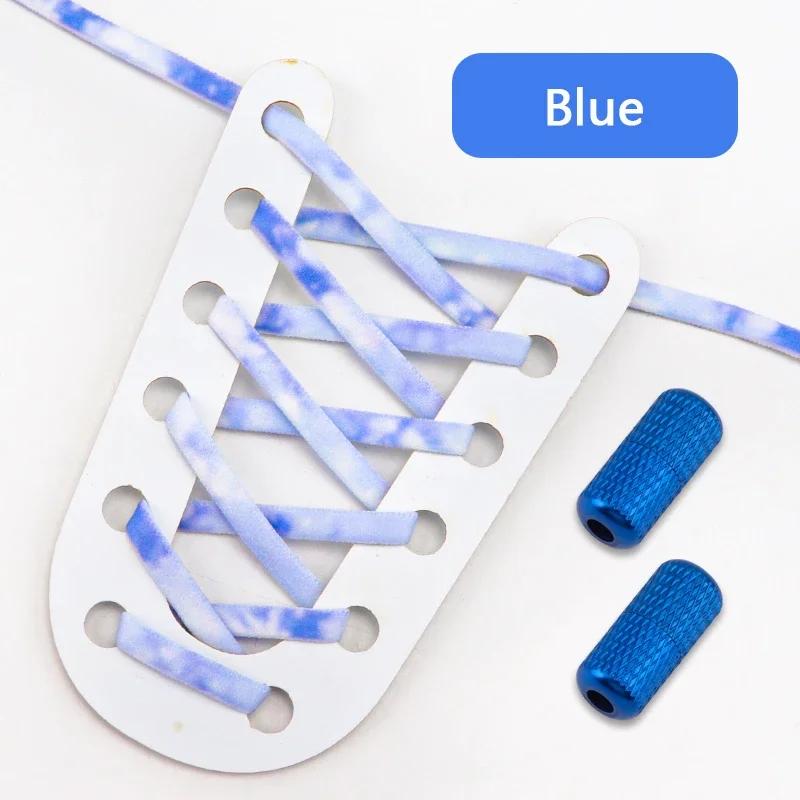 1 Pair No Tie Shoe Laces Round Metal Capsule Lock Elastic Shoelaces For Sneakers Easy To Put On And Off Lazy Shoes Lace Unisex