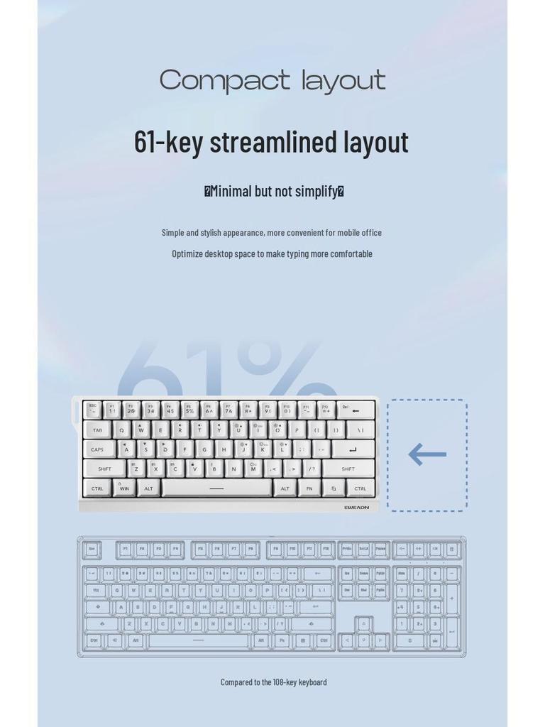 Qianxingzhe F61/F68 Portable Bluetooth Mechanical-Feel Wireless Keyboard