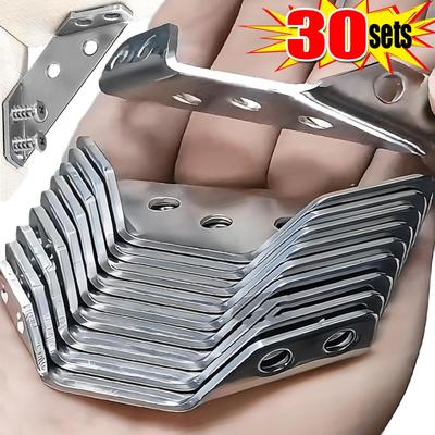 Παγκόσμιοι Γωνιακοί Σύνδεσμοι Γωνίας από Ανοξείδωτο Ατσάλι Γωνιακός Σύνδεσμος Γωνίας Ραφιού Επίπλων με Βίδες Υποστήριξη Ντουλαπιού Στερέωση Πλαισίου Στήριγμα