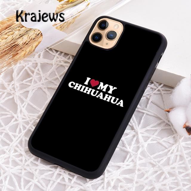 Krajews I Love My Chihuahua Dog Pug Phone Case Cover For iPhone 17 Air 16 14 Plus 12 13 Pro Max