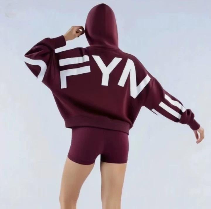 Women's Hooded Long Sleeve Sweatshirt Loose Fit Loungewear Letter Print Pullover Hoodie