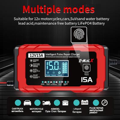 14,6V 15A Lifepo4 Akku Intelligenter Puls-Reparatur-Ladegerät 12V 15A Elektro-Motorrad-Ladegerät Für Blei-Säure AGM GEL Akku-Laden