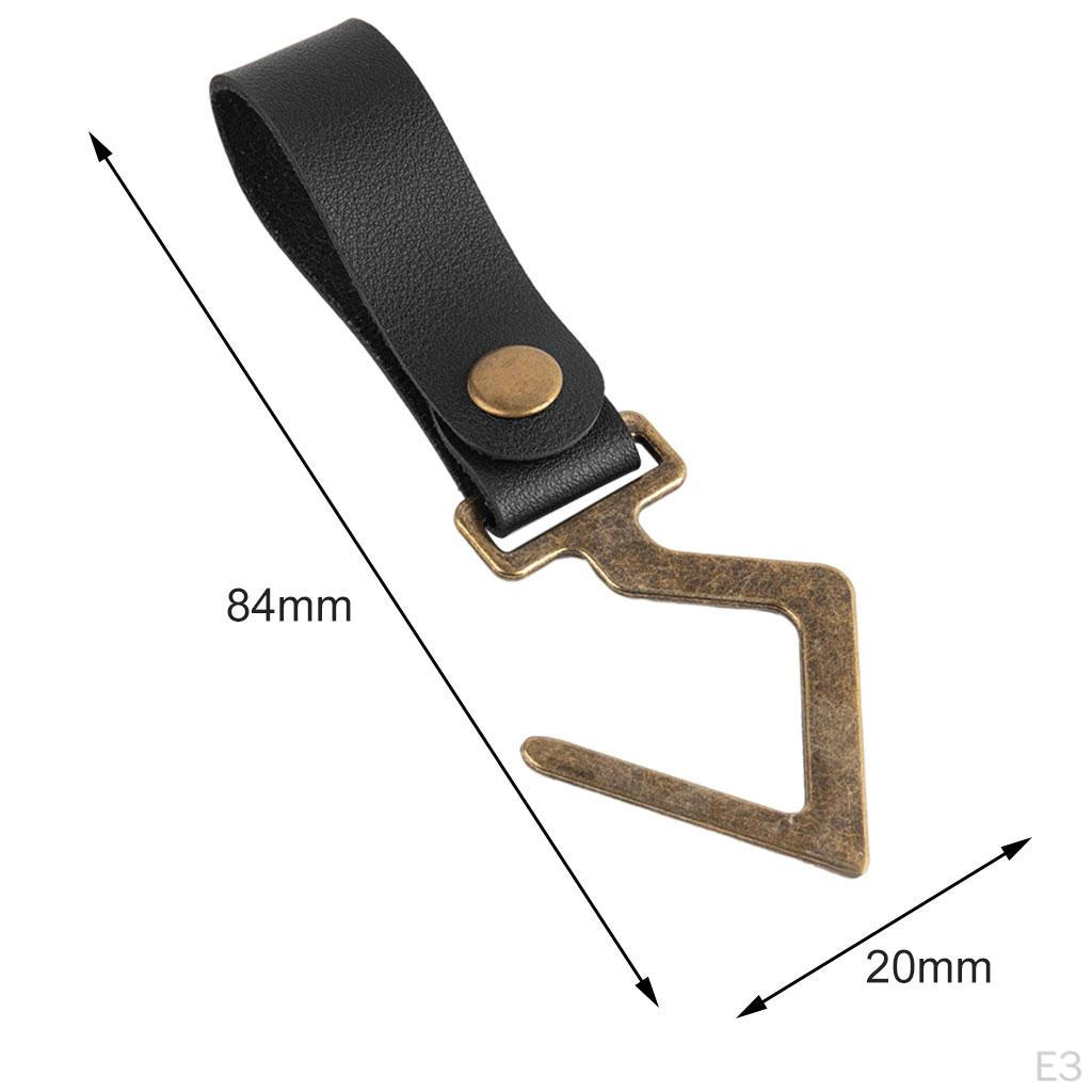 4 Pack Leather Strap Cookware Hanging Rack Hook Camping Outdoor Tools Towels Cups Hooks Hanger