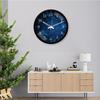 12-Inch Contemporary Plastic&Glass Analog Wall Clock-Designer(Silent Movement,Black Frame)