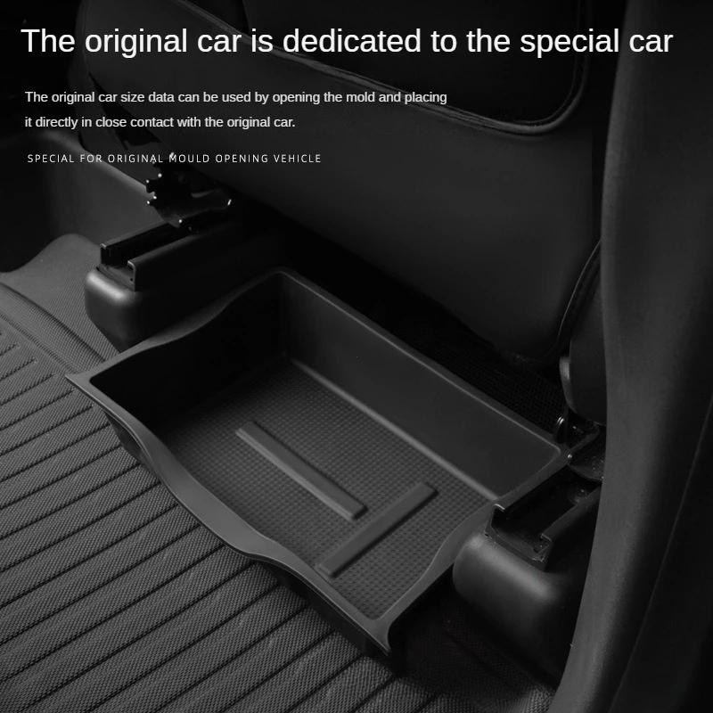 For Tesla Model Y Storage Box Under The Front Seats TPE Material Durable and Textured Designed with The Original Car Mold