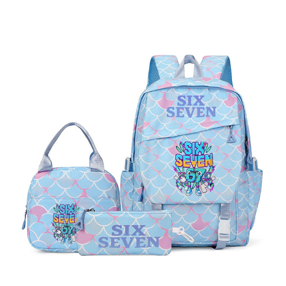67 Stems Printed Peripheral Backpack For Primary And Secondary School Students Sixseven Schoolbags Three-Piece Set