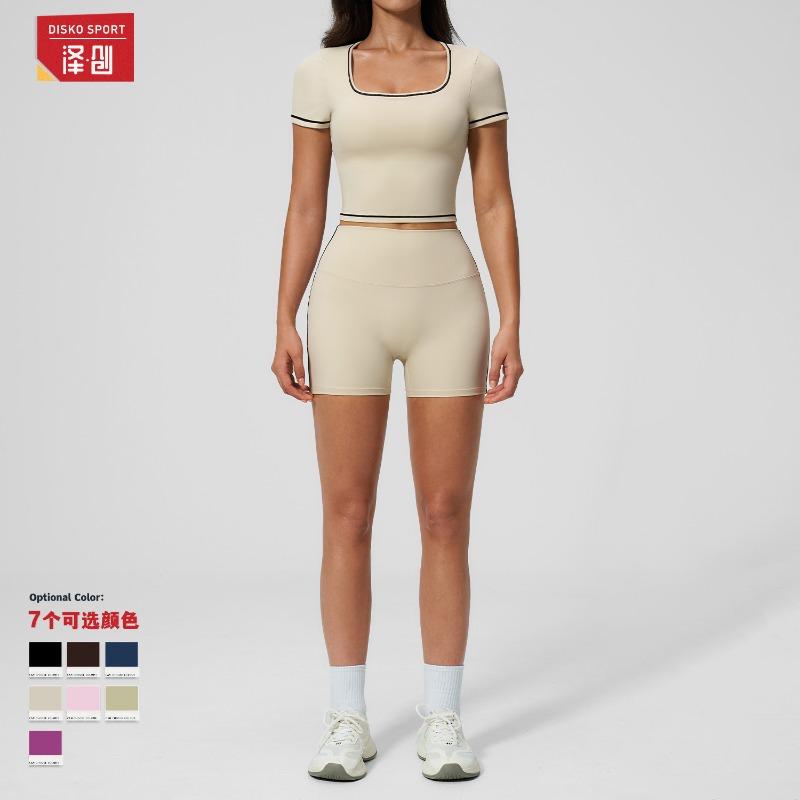 Summer new tight yoga suit elastic high waist sports quick drying fitness suit women