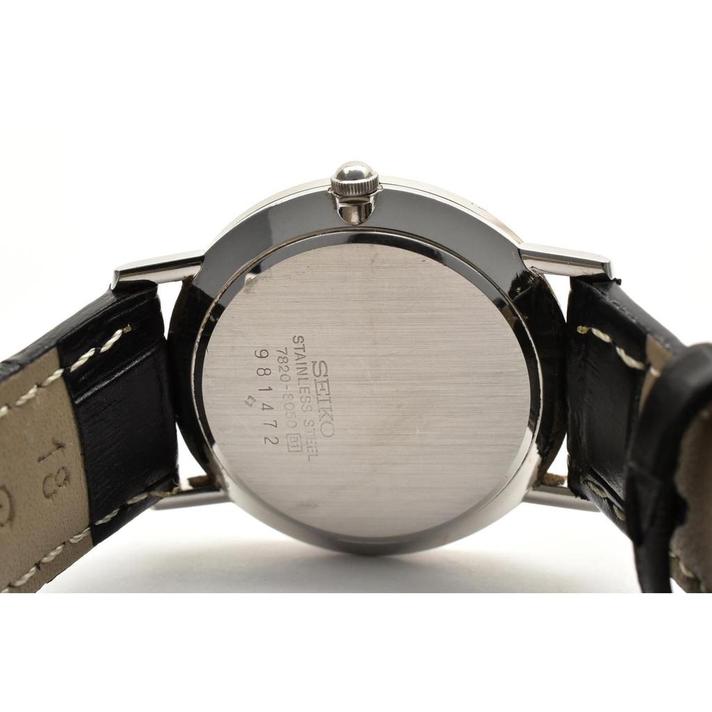 Used Good Condition SEIKO 7820-8050 Quartz White Dial Stainless Steel Vintage 1980's Unisex Watch Working Item
