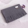 Women's Winter Solid Color Tassel Scarf - Thick Warm Korean Style Monochrome Imitation Cashmere Shawl
