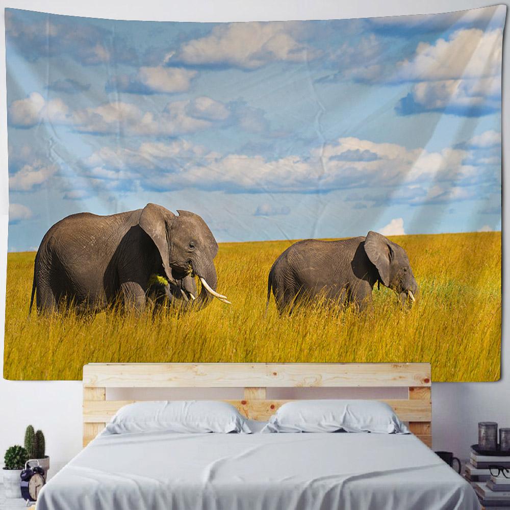 Elephant Mandala Tapestry Wall Hanging Abstract Psychedelic Witchcraft Bohemian Hippie Tapiz Living Room Home Decoration