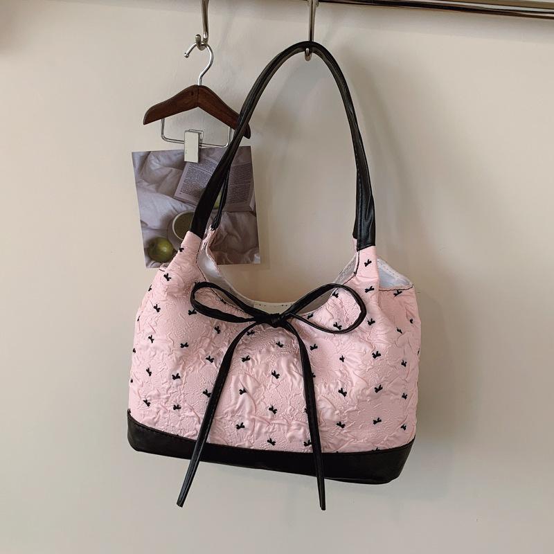 

Korean bow underarm bag women s 2025 new design trendy bag casual commuter shoulder bag versatile women s bag розовый