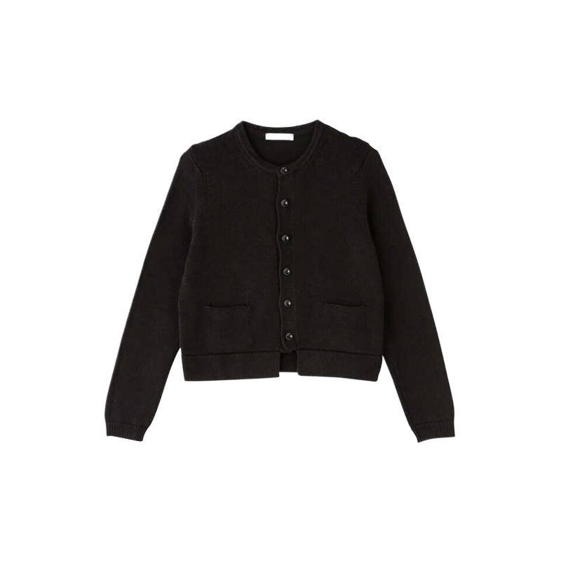 Longmei Women's Wool Cropped Cardigan, Round Neck, Long Sleeve, Simple Style for Autumn/Winter 2026