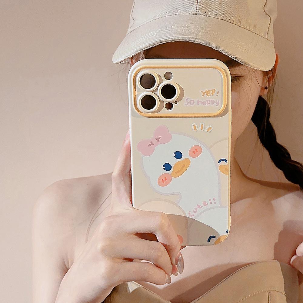 Ins Bow Duck for IPhone17 for Apple Phone Case 13pro Max Soft Cute 11 Female 15 Soft for Huawei 16