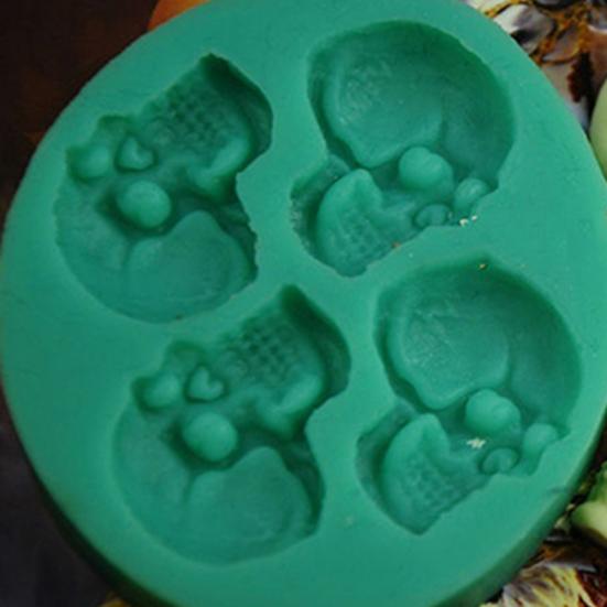 3D Totenkopf Silikon Fondant Kuchenform Schokolade Halloween Party DIY