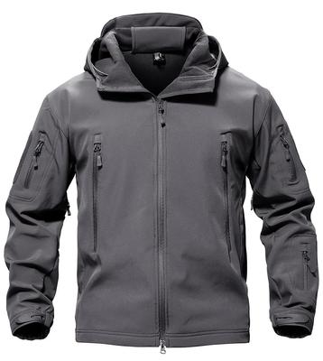 TACVASEN Climber Camouflage Ideal for and Outdoor Size L Men's Fleece-Lined Jacket, Multi-functional Pattern, Hunting, Excursions, Activities, Gray,