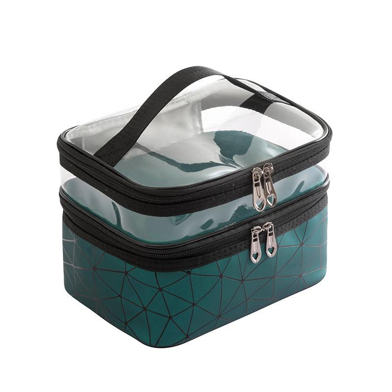 Вместительная двухслойная косметичка, портативная сумка для туалетных принадлежностей с отделениями, дорожная косметичка для женщин, дорожные принадлежности